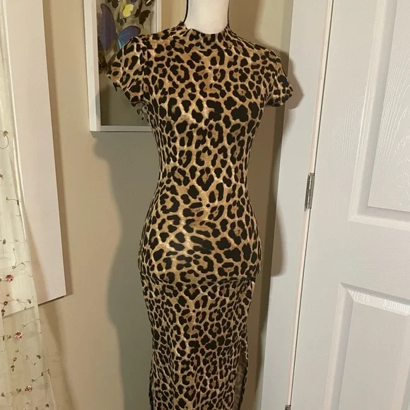 Scary Spice Leopard Print Maxi Dress - Picture 3 of 9
